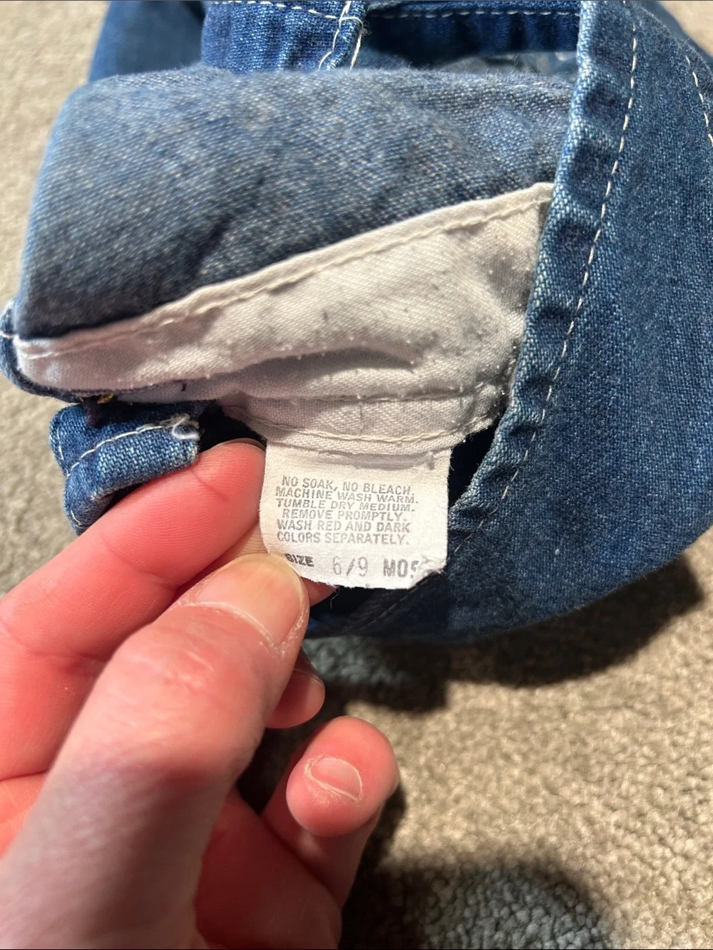 Vintage OshKosh B'gosh Dark Blue Denim Baby Overalls